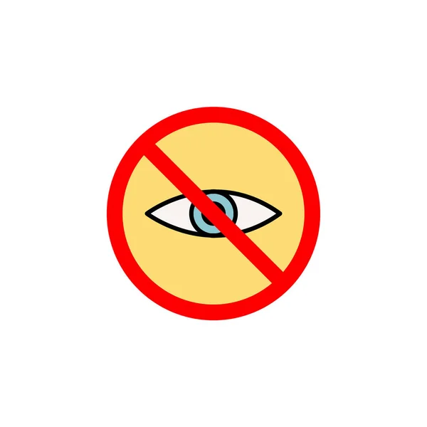 Απαγορευμένο Εικονίδιο Βλέμμα Μπορεί Χρησιμοποιηθεί Για Web Λογότυπο Mobile App — Διανυσματικό Αρχείο