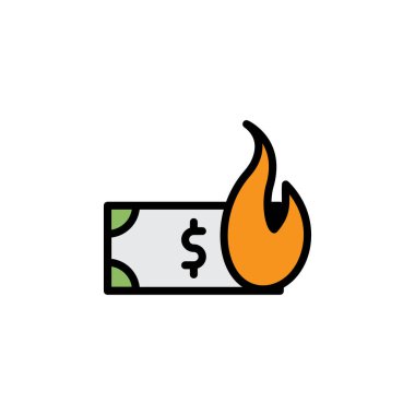 para zarar taslak simgesi. Sigara içme aktiviteleri illüstrasyon simgesi. İşaretler ve semboller ağ, logo, mobil uygulama, UI, UX renkli simge için kullanılabilir