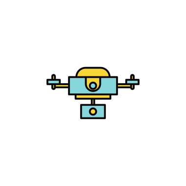 Robotics drone outline icon. Signs and symbols can be used for web, logo, mobile app, UI, UX on white background colored icon