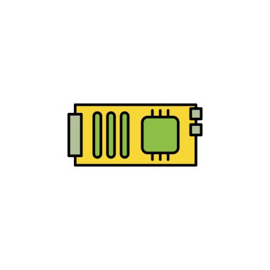 Robotics mainboard outline icon. Signs and symbols can be used for web, logo, mobile app, UI, UX on white background colored icon