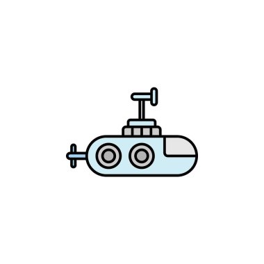 Robotics submarine outline icon. Signs and symbols can be used for web, logo, mobile app, UI, UX on white background colored icon