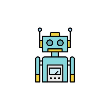 Robotics robot outline icon. Signs and symbols can be used for web, logo, mobile app, UI, UX on white background colored icon