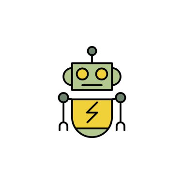 Robotics robot outline icon. Signs and symbols can be used for web, logo, mobile app, UI, UX on white background colored icon