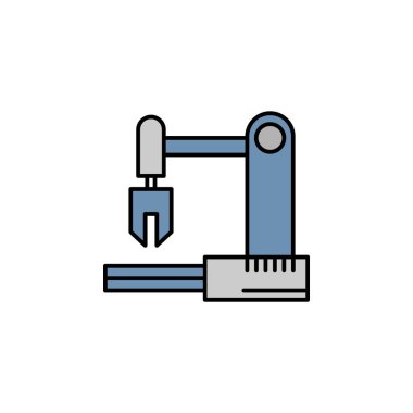 Robotics industrial robot outline icon. Signs and symbols can be used for web, logo, mobile app, UI, UX on white background colored icon