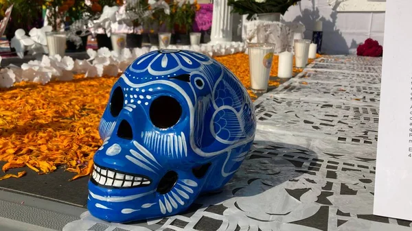 Ölüm Günü Kafatası Meksika Geleneği Dia Muertos — Stok fotoğraf