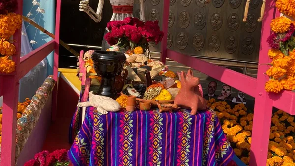 Halál Napja Hagyományos Oltár Mexico Dia Muertos — Stock Fotó
