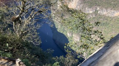 Chiapas Meksika 'daki Caon del Sumidero' nun en iyi manzarası.