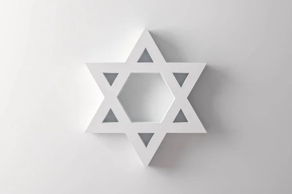 Davidster Witte Achtergrond Jodendom Religieus Symbool Render Illustratie — Stockfoto