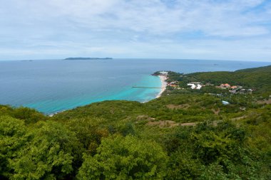 Koh Larn, Pattaya, Tayland 'daki deniz manzarası.