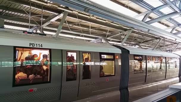Bangkok Tailandia Noviembre 2023 Metropolitan Rapid Transit Pink Line Mrt — Vídeos de Stock