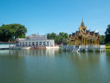 Ayutthaya Tayland 'daki Kraliyet Sarayı' nda Bang Pa.