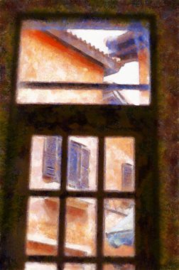 Kediler çeşitli pozlarda tebeşir boyası çizimleri resim sanatında izlenimcilik yaratır..