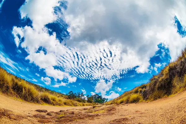 Cennete giden yol mavi gökyüzüyle