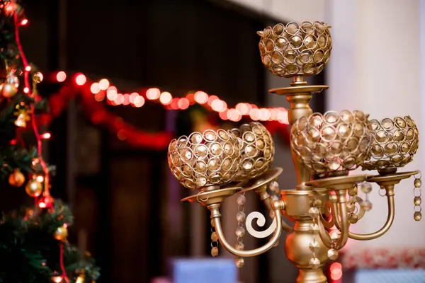 Arkaplanda ışık bokeh ile tablo dekorasyonları