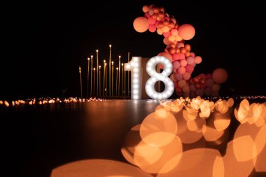 18. yaş günü partisi süslemesi.