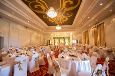 Oteldeki güzel balo sandalyeleri.