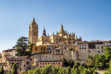 İspanya 'nın tarihi şehri Castilla y Leon' da Santa Maria de Segovia Katedrali