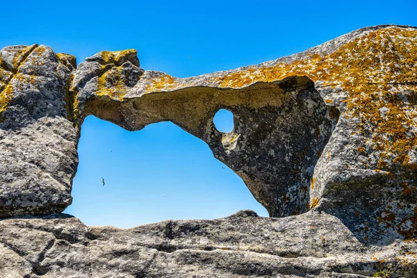 Pedra Campa Agujero Piedra Islas Cies Islas Vigo Galicia España — Foto de Stock