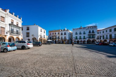 Zafra, İspanya - Kasım 06, 2022: Büyük Meydan, Zafra ilindeki Plaza Grande, Extremadura İspanya