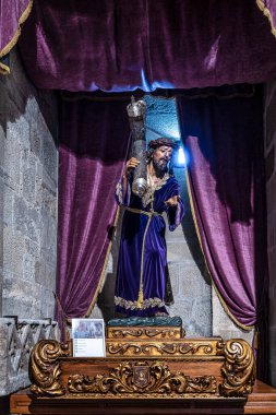 Santiago Kilisesi Padron Havarisi, La Coruna, Galiçya, İspanya Avrupa 'da. İglesia de Santiago Apostol de Padron