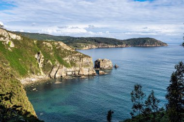 Punta Socastro O Vicedo 'da Fucino do Porco, Viveiro' da Costa do Morte Kostal Yolu, Avrupa 'da İspanya