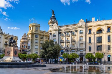 Cordoba, İspanya - 31 Ekim 2022: Ana Meydan Tendillas, Plaza de las Tendillas, Cordoba, Endülüs, İspanya