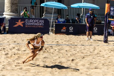 Munich, Germany - Aug 17, 2022: Women's European Beach Volleyball Championships 2022. Spain vs Switzerland
