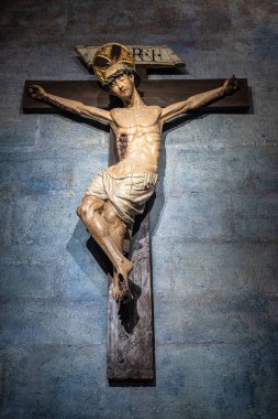 İspanya 'nın tarihi şehri Castilla y Leon' daki Santa Maria de Segovia Katedrali 'nin içi.