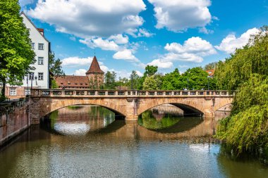 Nuremberg, Germany - May 08, 2022: View of the historical center of Nuremberg. Middle Franconia, Bavaria, Germany in Europe