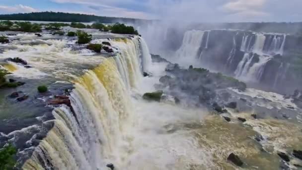 Devil Throat Air Terjun Iguazu Salah Satu Keajaiban Alam Terbesar — Stok Video