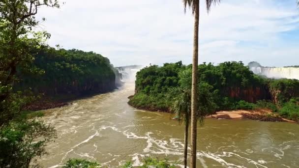 Cataratas Iguaçu Maior Série Cachoeiras Mundo Localizada Fronteira Brasileira Argentina — Vídeo de Stock