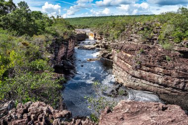 Canyons on the way to the Buracao waterfall, Ibicoara, Chapada Diamantina in Bahia, Brazil in Latin America