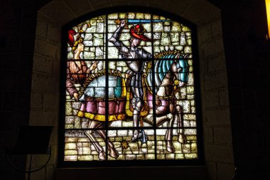 Alcazar Sarayı 'nın içi ve Segovia' nın tarihi bölgesinde İspanyol krallarının kalesi. Avrupa 'da İspanya