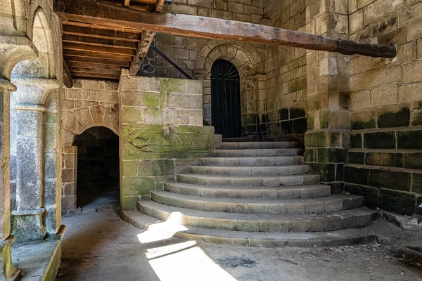Das Romanische Gotische Kloster Santo Estevo Ribas Sil Heute Nationaler — Stockfoto