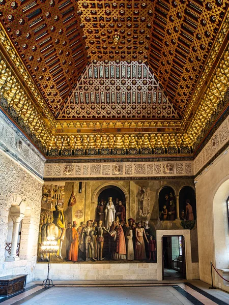 stock image Interior of Alcazar Palace and fortress of the Spanish kings in the historical part of Segovia. Spain in Europe