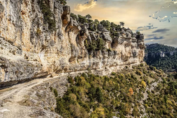 Panoramisch Uitzicht Serrania Cuenca Bij Una Spanje Wandelroutes Raya Escaleron — Stockfoto