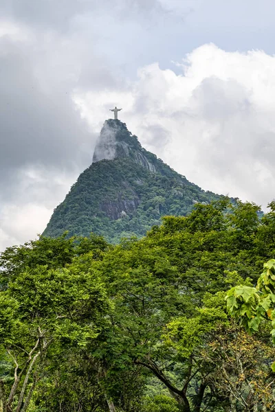 View Christ Redeemer Corcovado Mountain Rio Janeiro Brazil — Foto de Stock