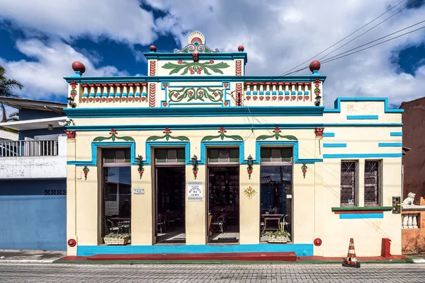 Vecchie Case Colorate Nell Architettura Coloniale Portoghese Ribeirao Ilha Florianopolis — Foto Stock