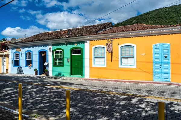 Stare Kolorowe Domy Kolonialnej Portugalskiej Architekturze Ribeirao Ilha Florianopolis Santa — Zdjęcie stockowe