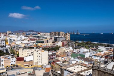 Eski uptown renkli evlerin sermaye city Las Palmas içinde. Gran Canaria, Kanarya Adaları, İspanya