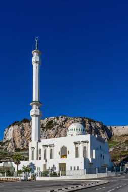 Gibraltar, United Kingdom - Nov 18, 2022: Ibrahim-al-Ibrahim Mosque, Europa Point, Gibraltar. Gibraltar is a British Overseas Territory located on the southern point of Spain.