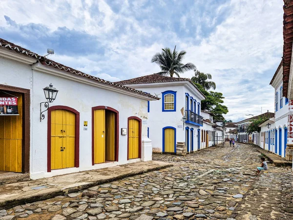 Gator Och Hus Historiska Centrum Paraty Rio Janeiro Brasilien Paraty — Stockfoto
