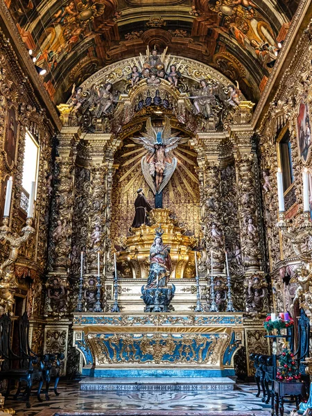 Interiör Kyrkan Ordem Terceira Sao Francisco Penitencia Saint Antonio Kloster — Stockfoto