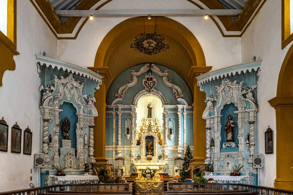 Wewnątrz Nossa Senhora Das Necessidades Kościół Matki Bożej Potrzeb Santo — Zdjęcie stockowe