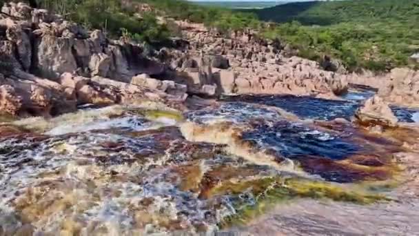 Roncador Waterfall Pantanal Marimbus Andarai Chapada Diamantina Bahia Brazil — Vídeo de Stock