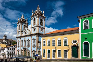 Nossa Senhora do Rosario dos Pretos 'un sömürge kilisesi Pelourinho Salvador da Bahia, Brezilya' daki Siyahların Hanımı Kilisesi..
