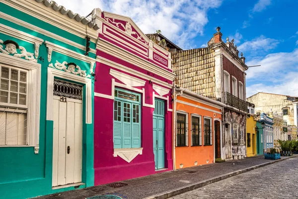 Barevné Koloniální Domy Historické Čtvrti Pelourinho Santo Antonio Salvador Bahia — Stock fotografie