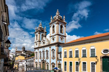 Nossa Senhora do Rosario dos Pretos 'un sömürge kilisesi Pelourinho Salvador da Bahia, Brezilya' daki Siyahların Hanımı Kilisesi..