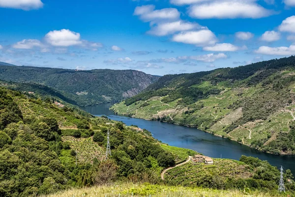 Piękny Widok Kanion Del Sil Cristosende Parada Sil Galicji Hiszpania — Zdjęcie stockowe