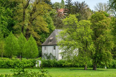 Johann Wolfgang von Goethe 'nin Weimar, Thüringen' deki bahçe evi. Unesco Dünya Mirası Sitesi,